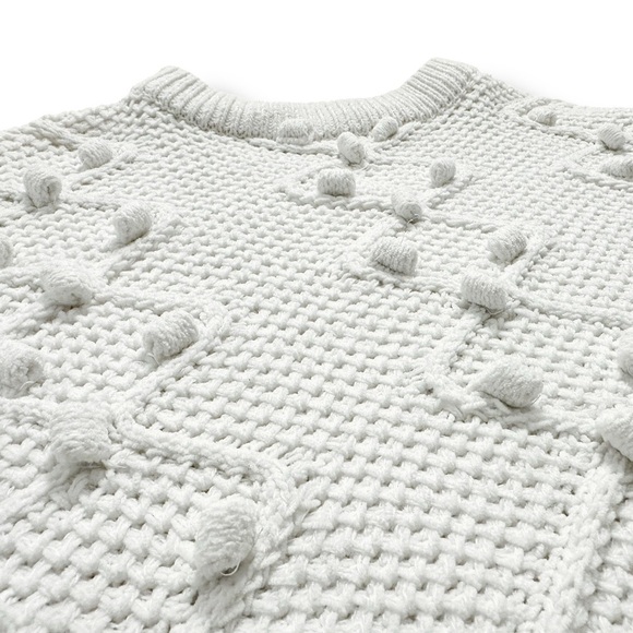 Zara | Girl’s White Pom Pom Sweater (9-10 yrs) - Picture 2 of 4